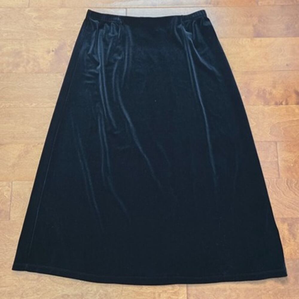 Black velvet maxi skirt